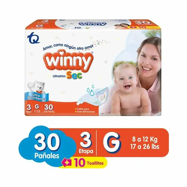Pañales Winny Etapa 3x30 Ultratrim Sec
