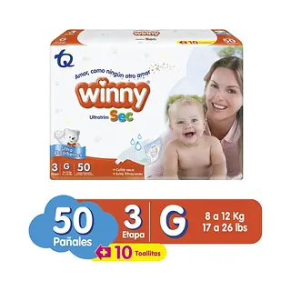 Pañales Winny Etapa 3x50 Ultratrim Sec